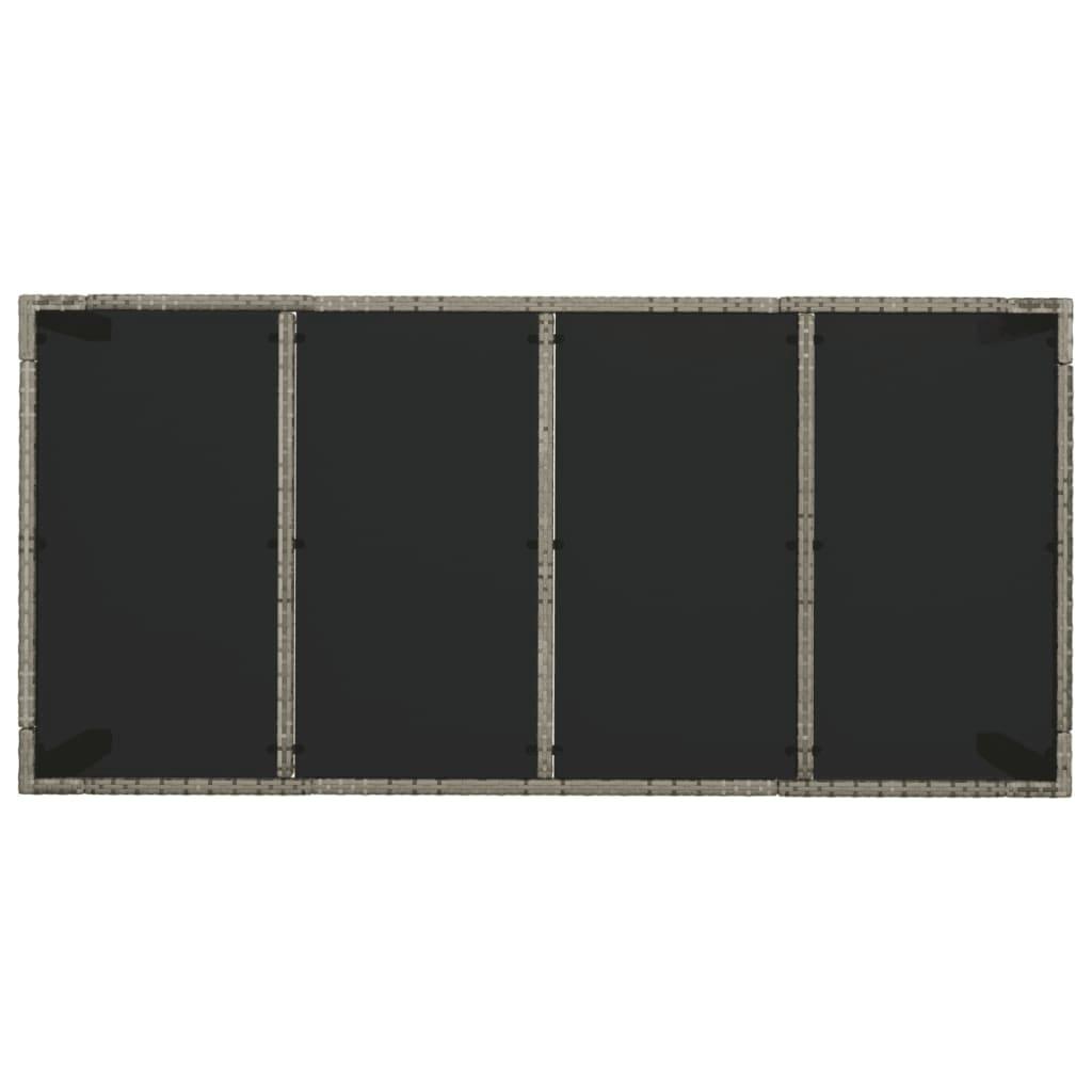 9 Piece Garden Dining Set with Cushions Grey Poly Rattan