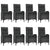 9 Piece Garden Dining Set with Cushions Black Poly Rattan