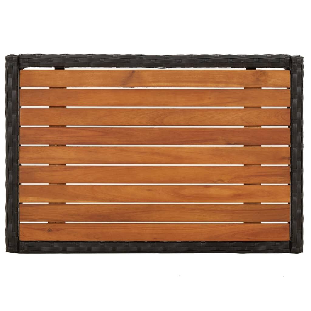 5 Piece Garden Dining Set with Cushions Black Poly Rattan