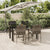 5 Piece Garden Dining Set with Cushions Black and Grey Poly Rattan