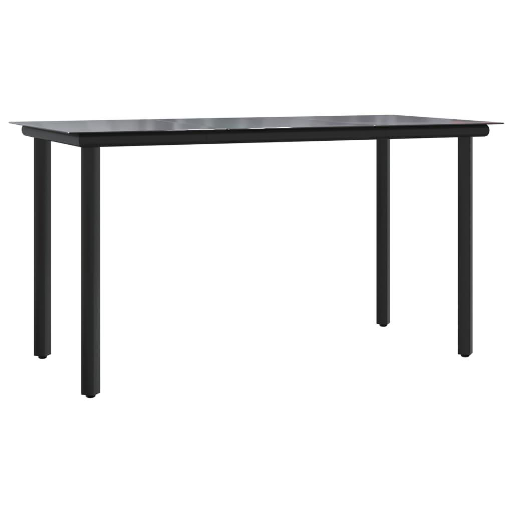 7 Piece Garden Dining Set with Cushions Black and Grey Poly Rattan