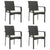 5 Piece Garden Dining Set with Cushions Black Poly Rattan