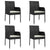 5 Piece Garden Dining Set with Cushions Black Poly Rattan