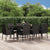 9 Piece Garden Dining Set with Cushions Black Poly Rattan