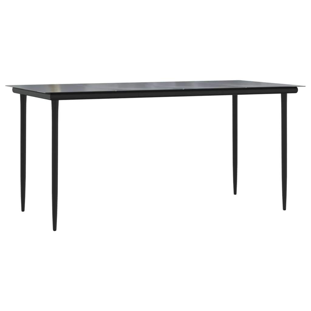 9 Piece Garden Dining Set with Cushions Black and Grey Poly Rattan