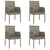 5 Piece Garden Dining Set with Cushions Black and Grey Poly Rattan