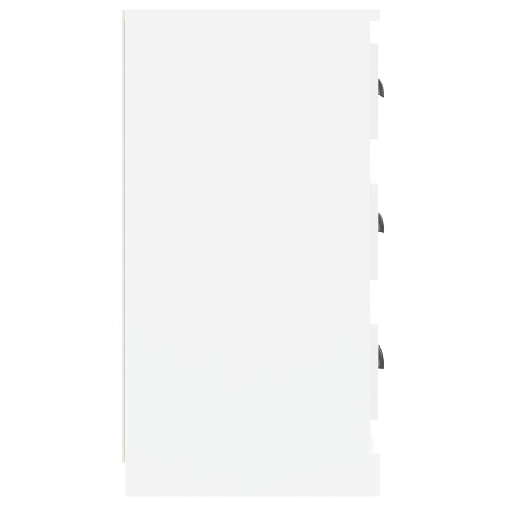 Sideboards 2 pcs High Gloss White Engineered Wood