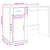 Desk with Cabinet White Engineered Wood