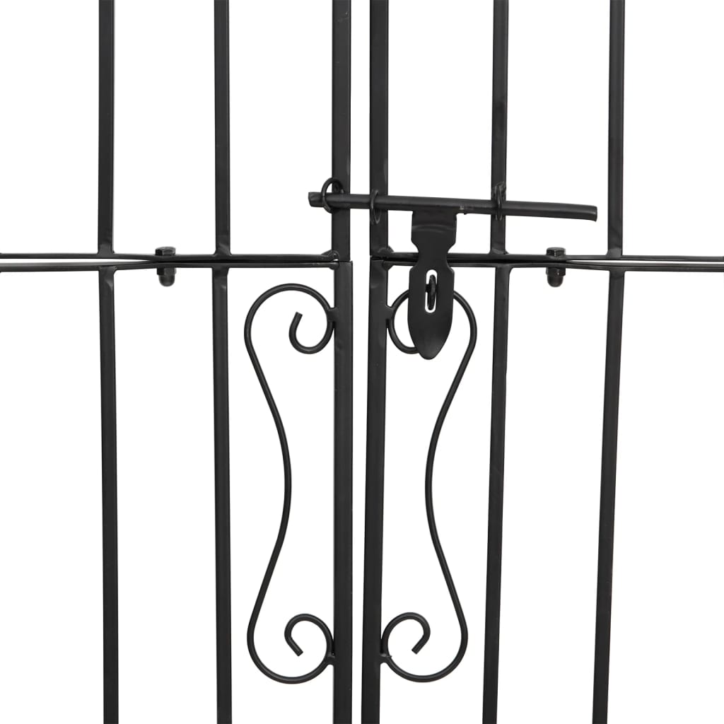 Garden Gate Black 121x8x200 cm Wrought Iron