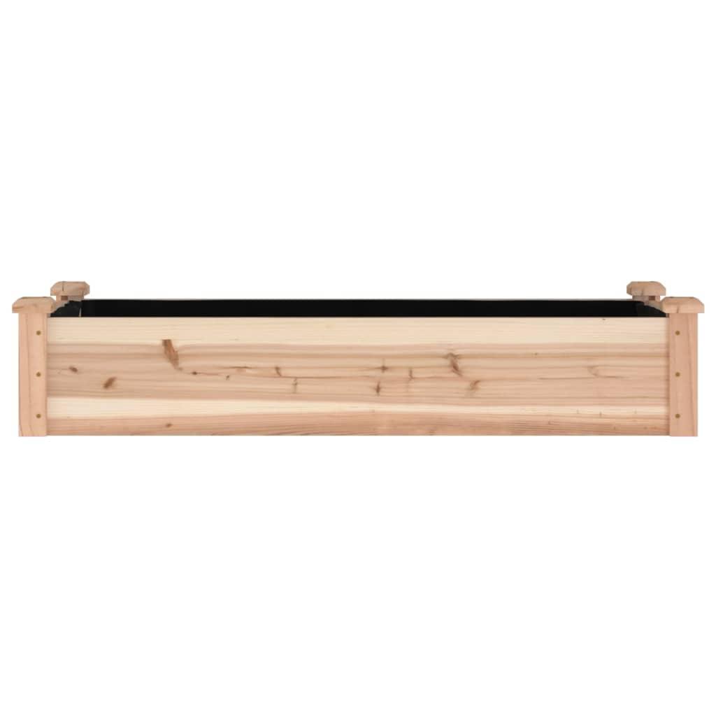 Garden Raised Bed with Liner 120x45x25 cm Solid Wood Fir