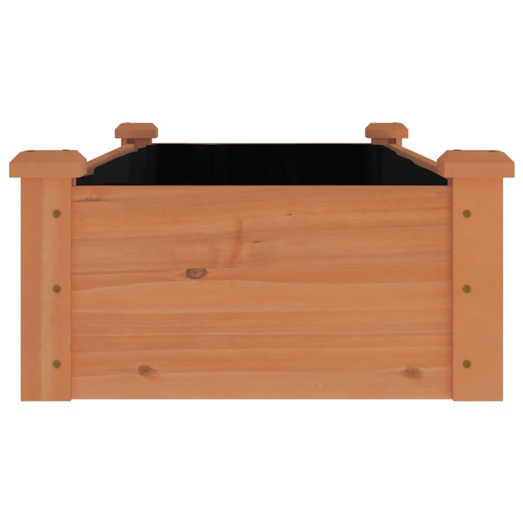 Garden Raised Bed with Liner Brown 120x45x25 cm Solid Wood Fir