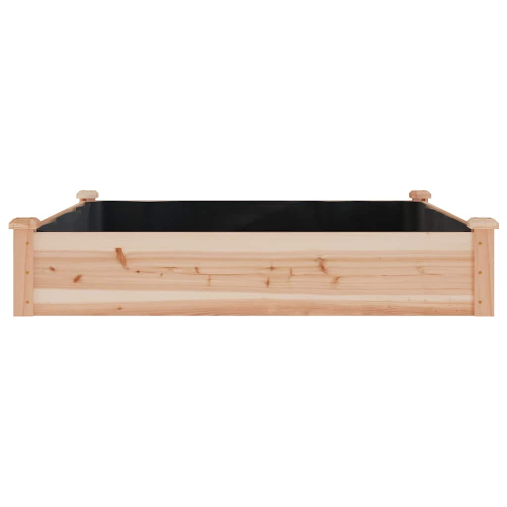 Garden Raised Bed with Liner 120x120x25 cm Solid Wood Fir