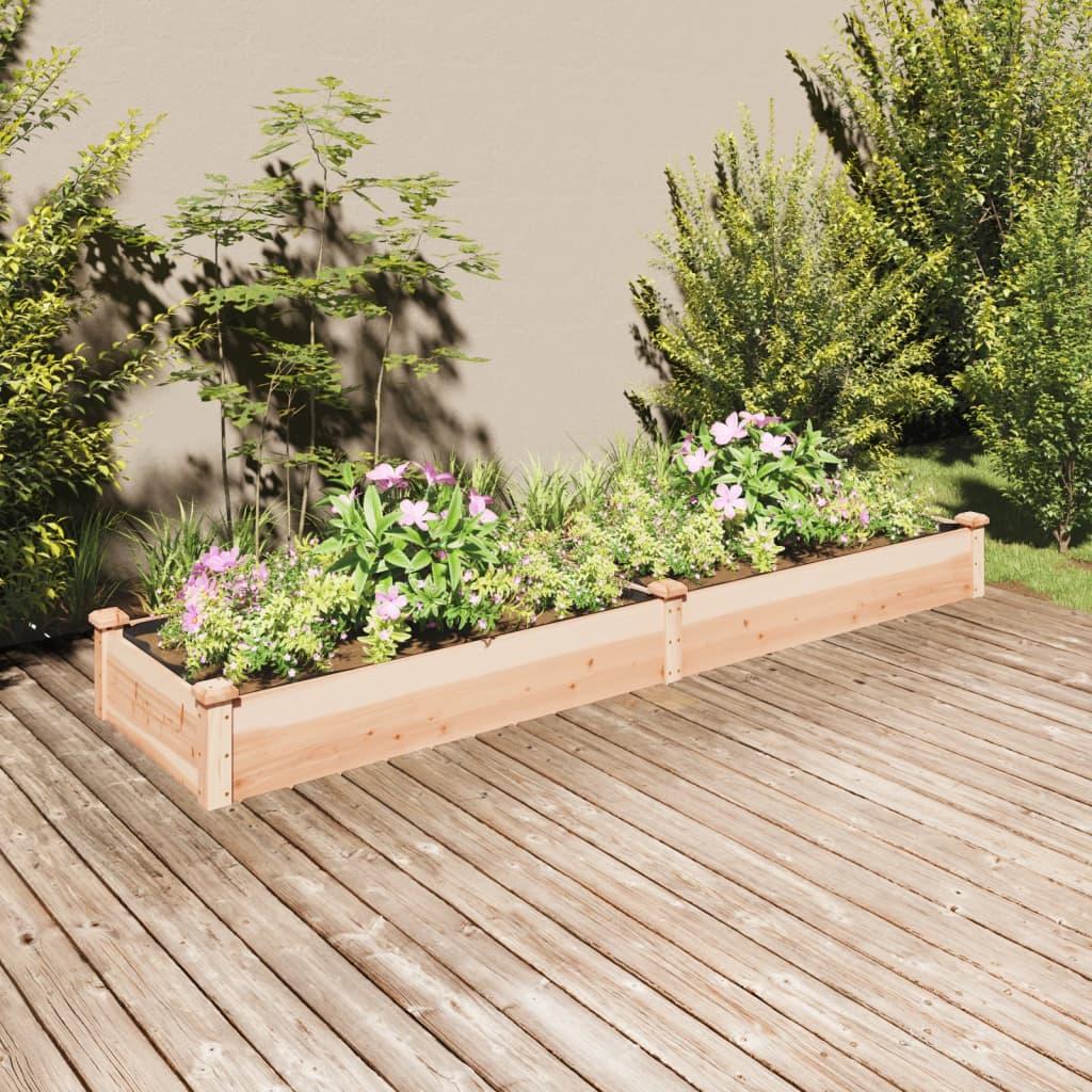 Garden Raised Bed with Liner 240x60x25 cm Solid Wood Fir