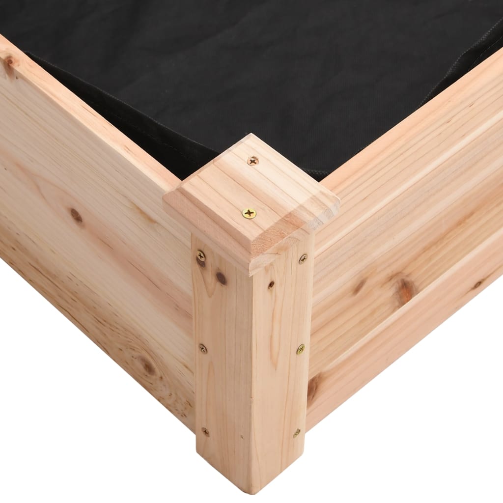 Garden Raised Bed with Liner 240x120x25 cm Solid Wood Fir