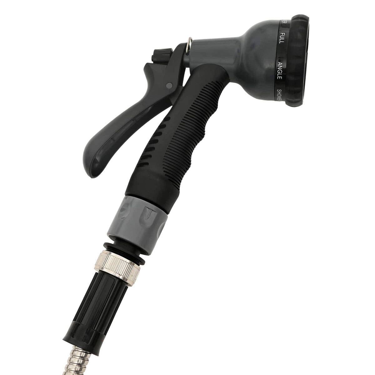 Garden Hose with Spray Nozzle Silver 0.6" 15 m Stainless Steel