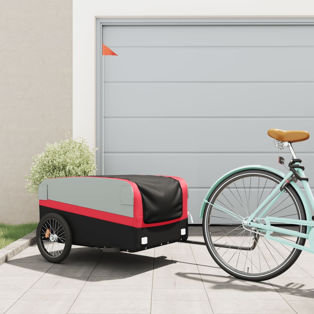 Bike Trailer Black and Red 45 kg Iron