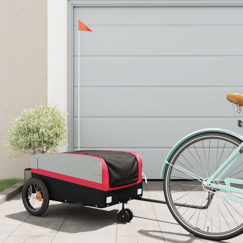 Bike Trailer Black and Red 30 kg Iron