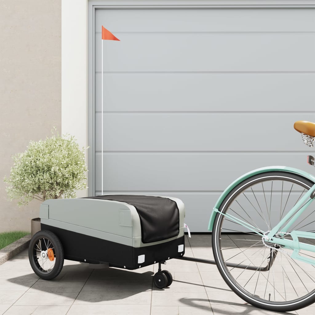 Bike Trailer Black and Grey 30 kg Iron