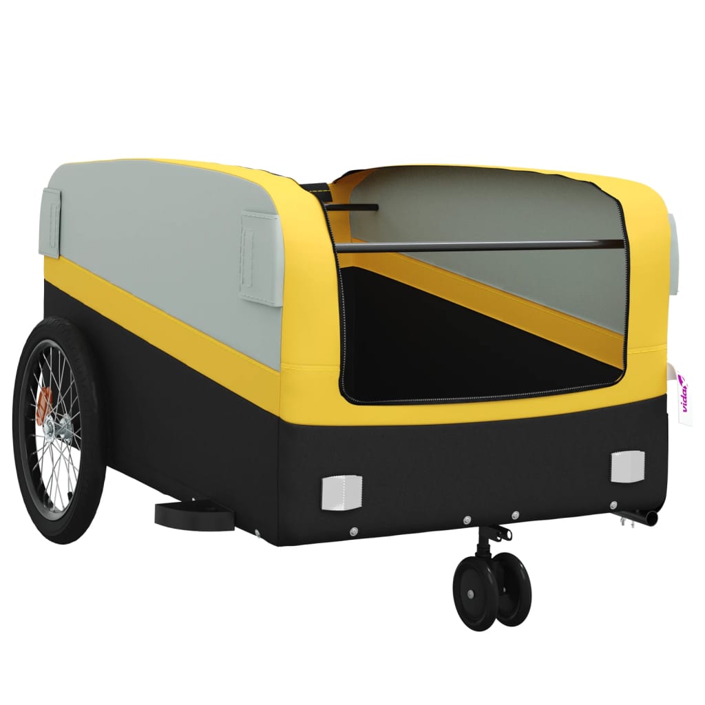 Bike Trailer Black and Yellow 45 kg Iron