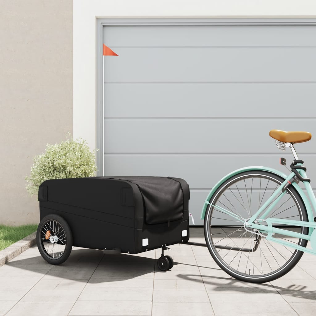 Bike Trailer Black 45 kg Iron