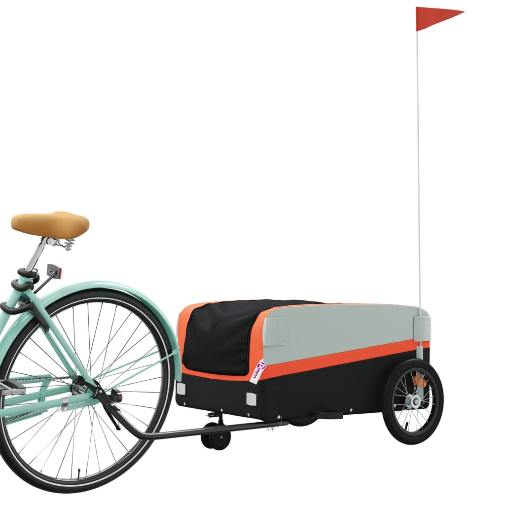 Bike Trailer Black and Orange 45 kg Iron