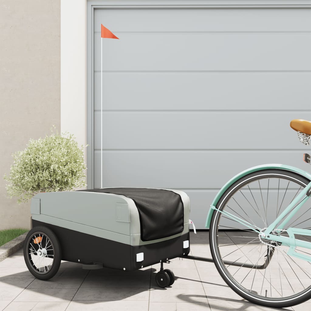 Bike Trailer Black and Grey 45 kg Iron