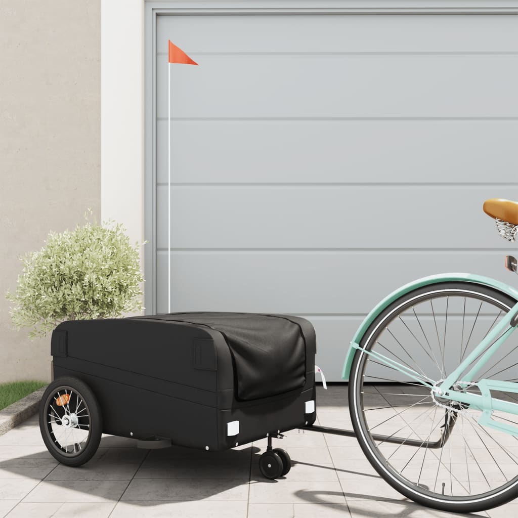 Bike Trailer Black 45 kg Iron