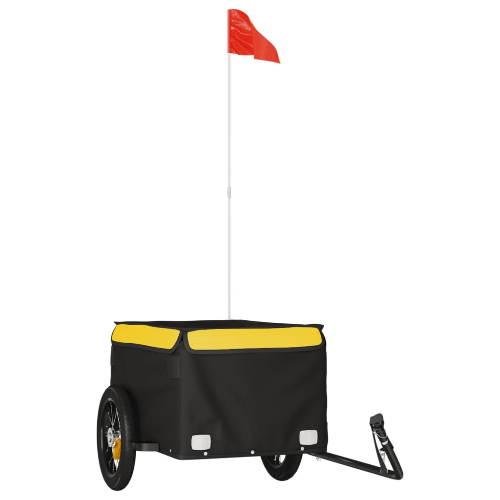 Bike Trailer Black and Yellow 30 kg Iron