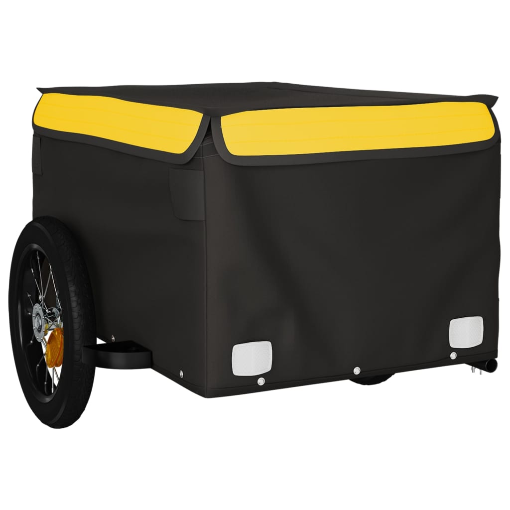 Bike Trailer Black and Yellow 30 kg Iron