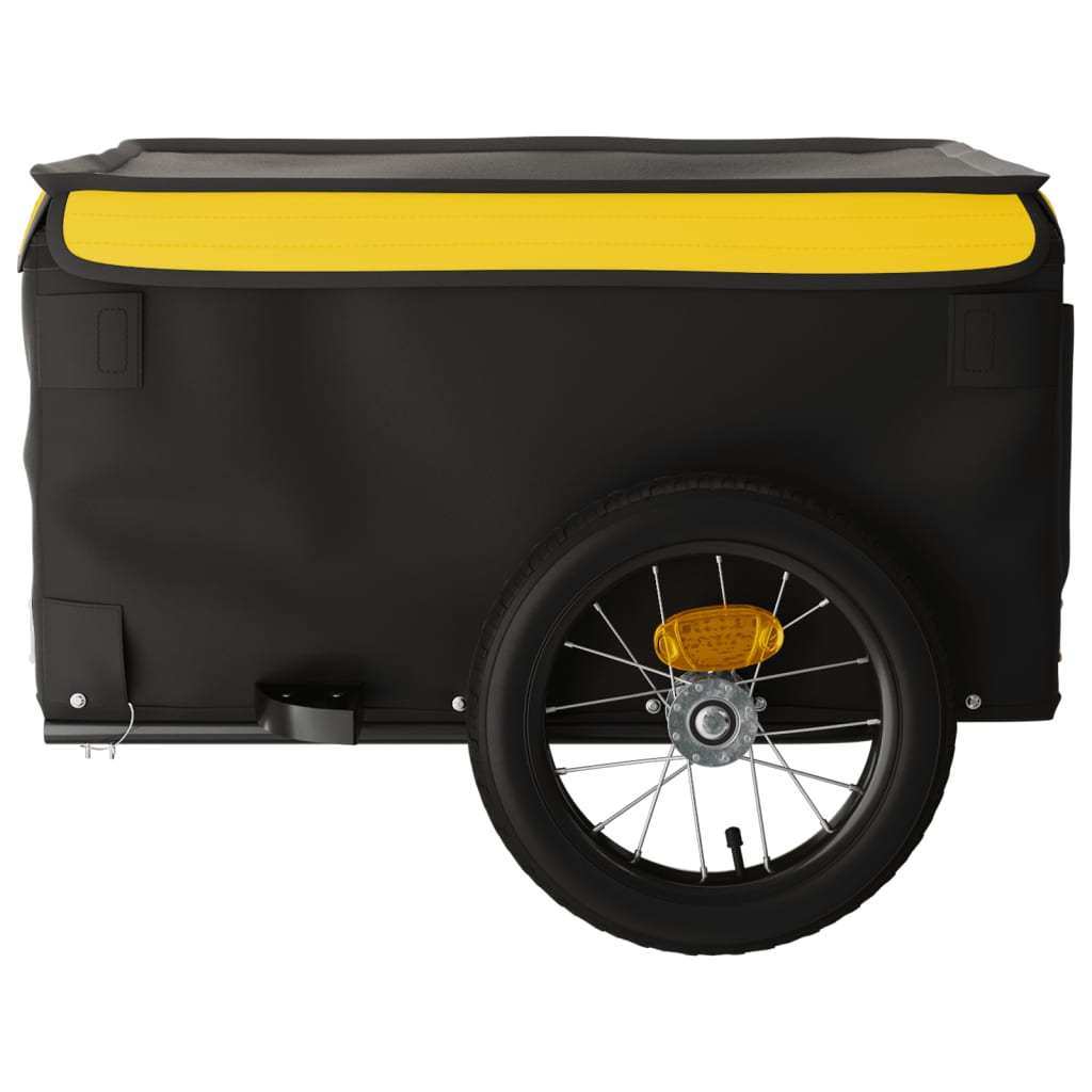 Bike Trailer Black and Yellow 30 kg Iron