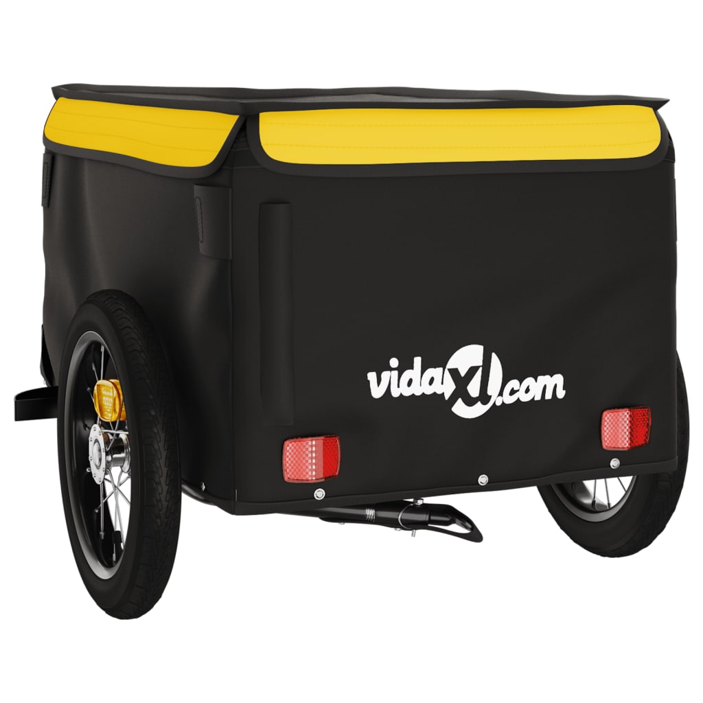 Bike Trailer Black and Yellow 30 kg Iron