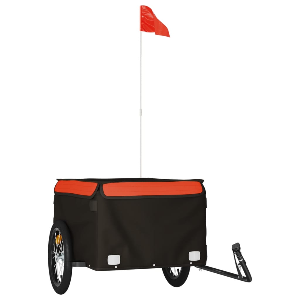 Bike Trailer Black and Orange 45 kg Iron