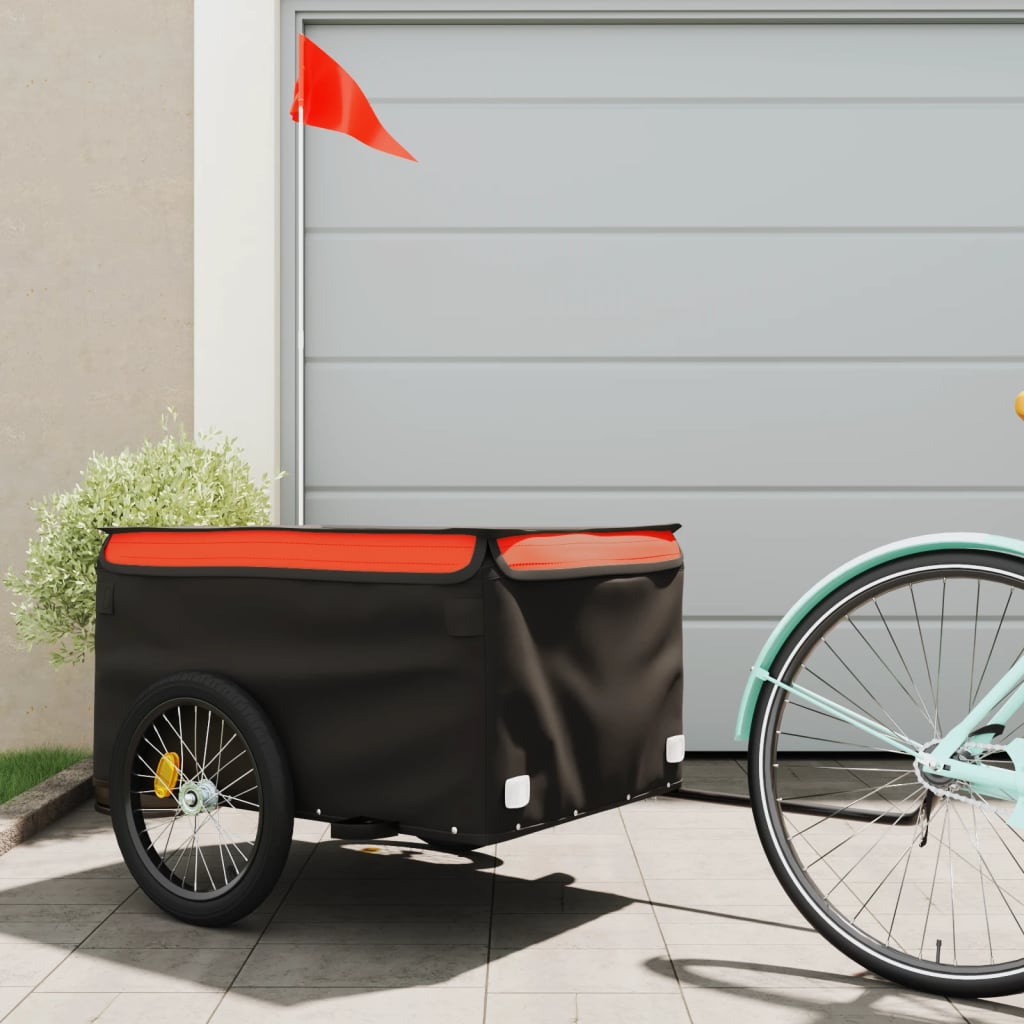 Bike Trailer Black and Orange 45 kg Iron