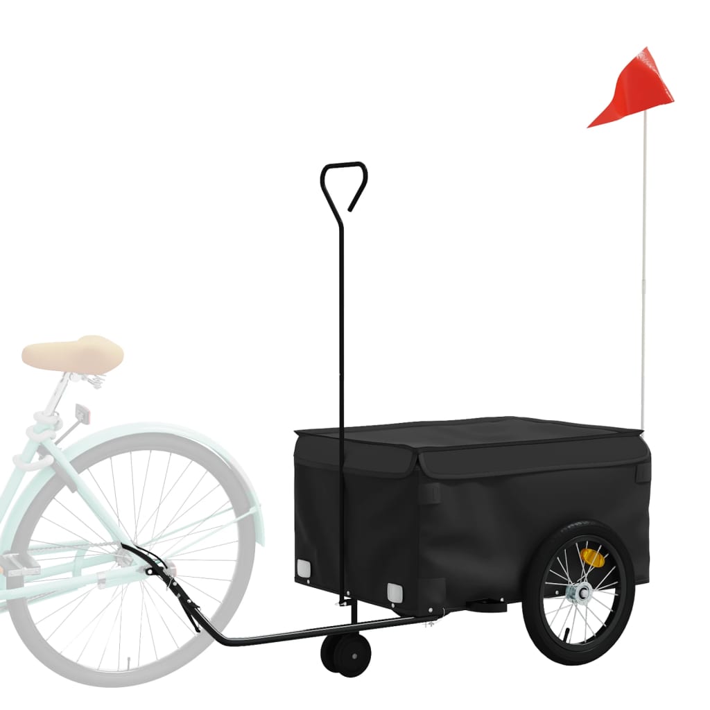 Bike Trailer Black 45 kg Iron