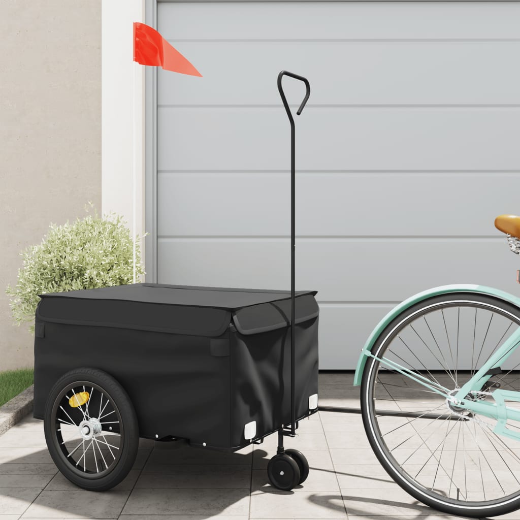 Bike Trailer Black 45 kg Iron