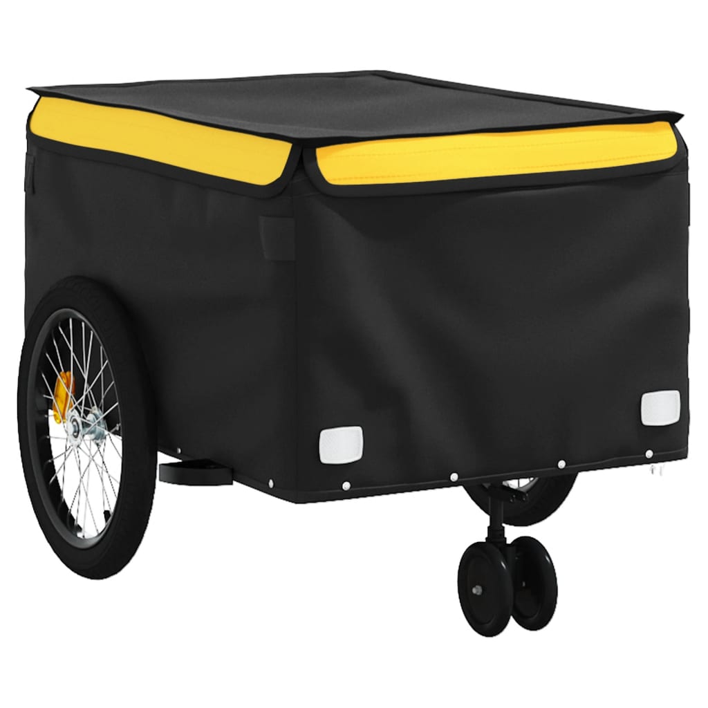 Bike Trailer Black and Yellow 45 kg Iron