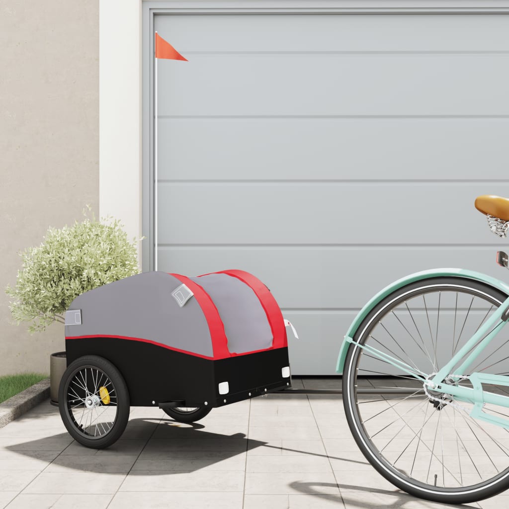 Bike Trailer Black and Red 30 kg Iron