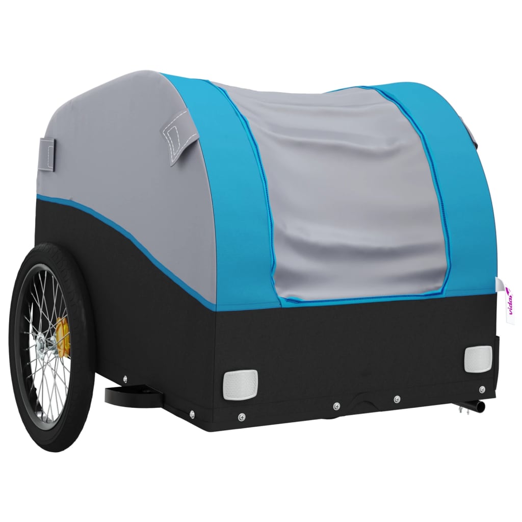 Bike Trailer Black and Blue 30 kg Iron