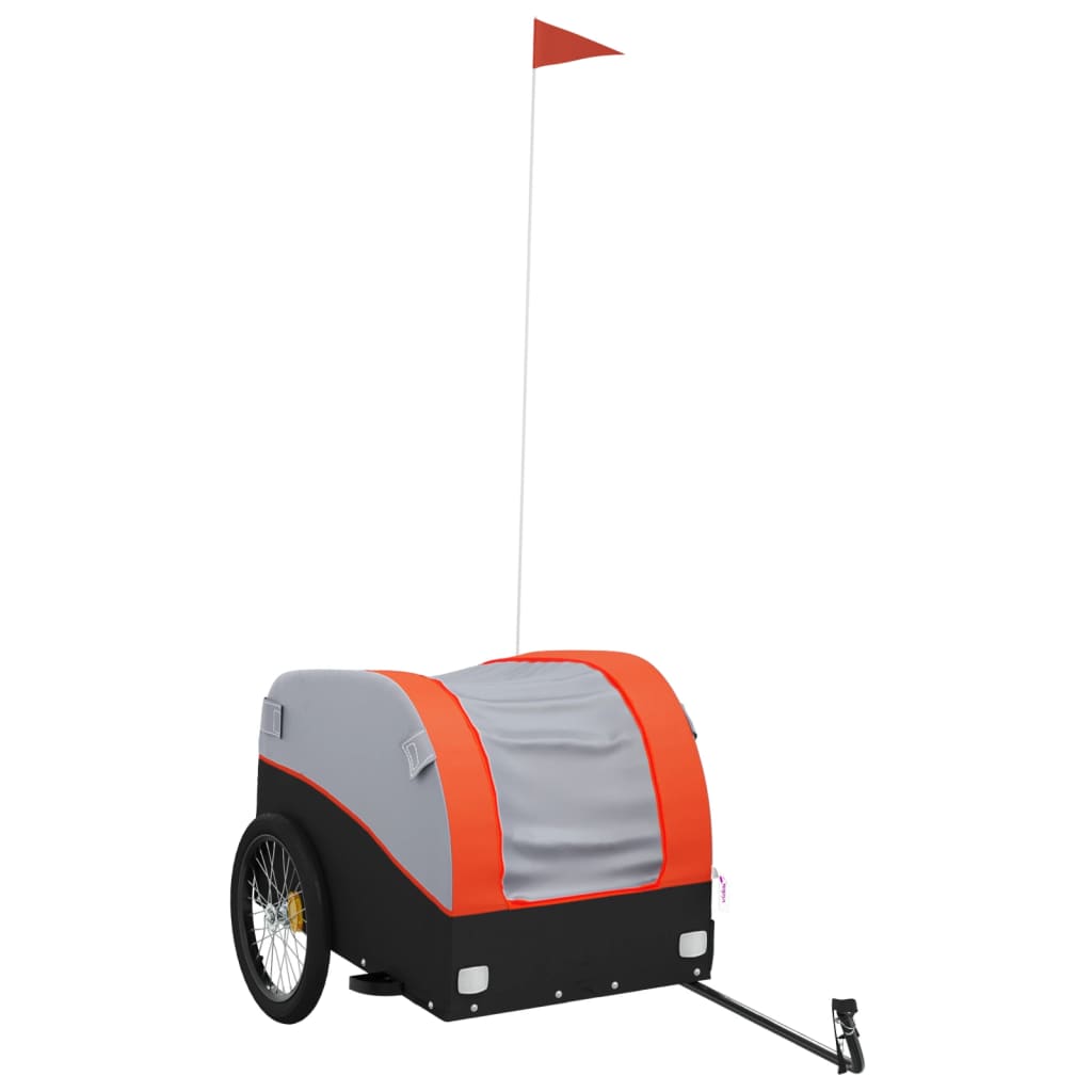 Bike Trailer Black and Orange 45 kg Iron