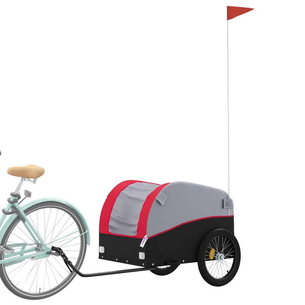 Bike Trailer Black and Red 45 kg Iron