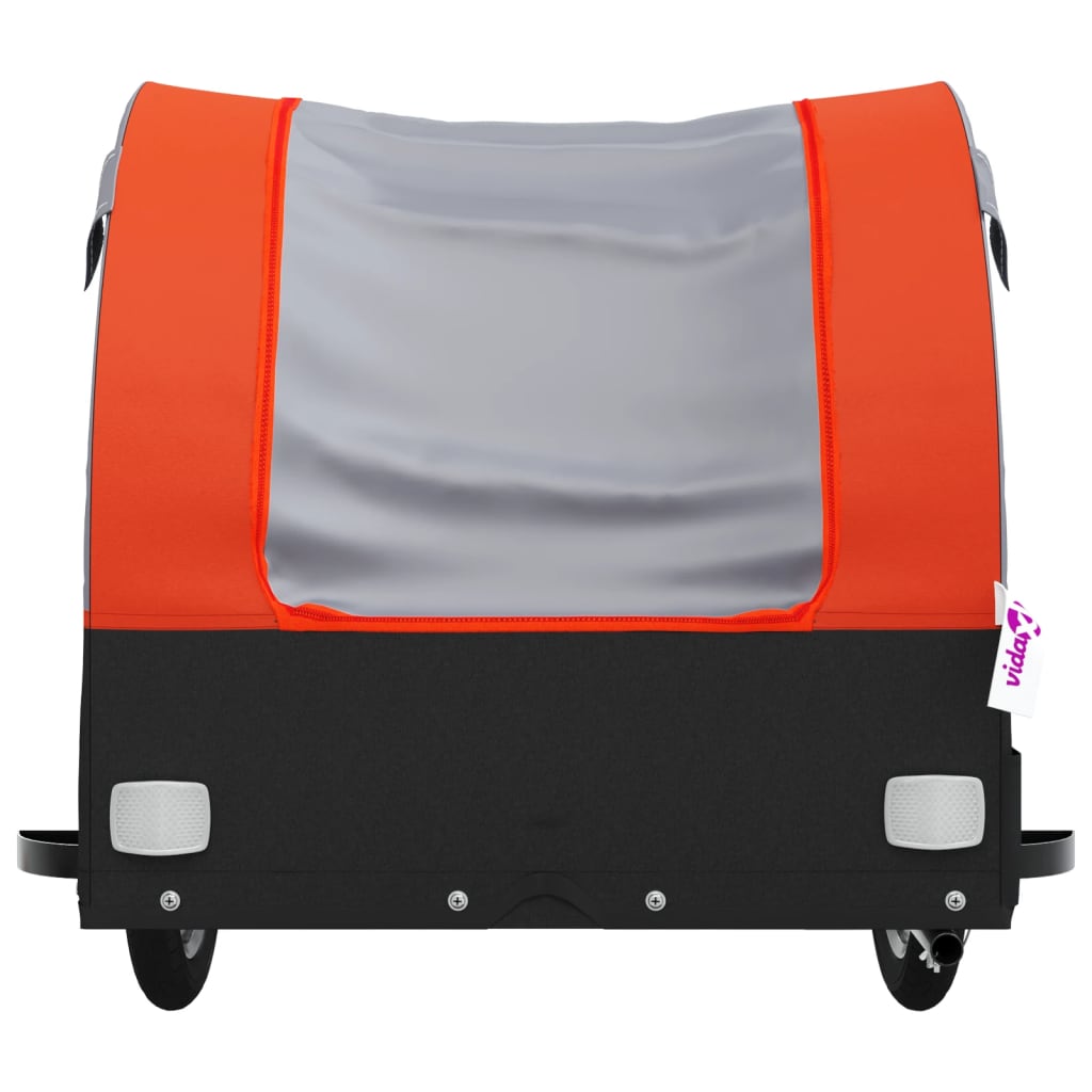 Bike Trailer Black and Orange 45 kg Iron