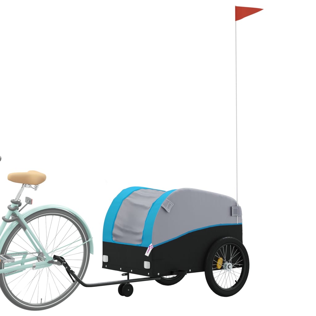 Bike Trailer Black and Blue 45 kg Iron