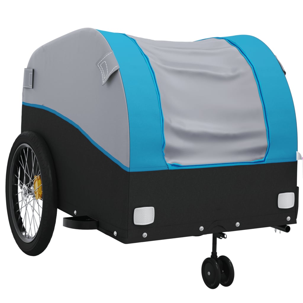 Bike Trailer Black and Blue 45 kg Iron