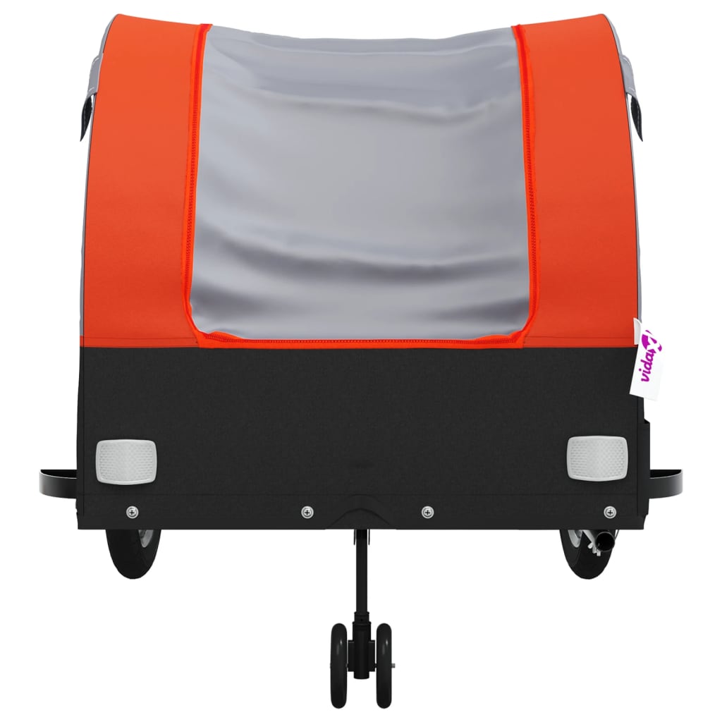 Bike Trailer Black and Orange 45 kg Iron