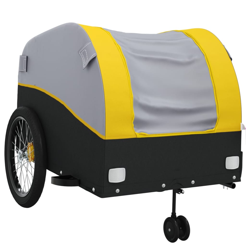 Bike Trailer Black and Yellow 45 kg Iron