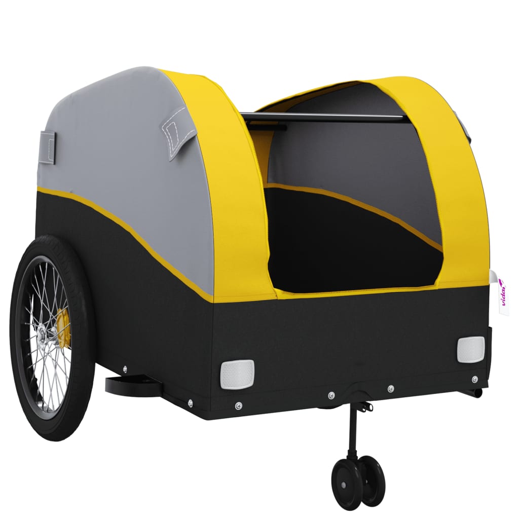 Bike Trailer Black and Yellow 45 kg Iron