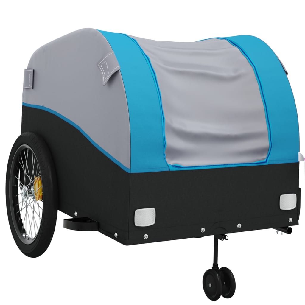 Bike Trailer Black and Blue 45 kg Iron