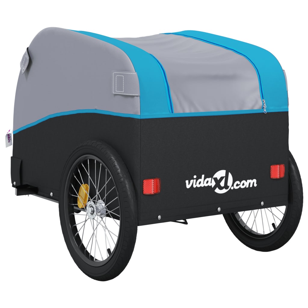 Bike Trailer Black and Blue 45 kg Iron