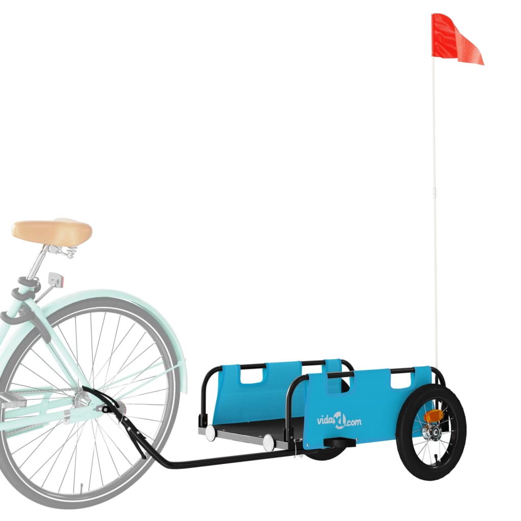 Bike Trailer Blue Oxford Fabric and Iron