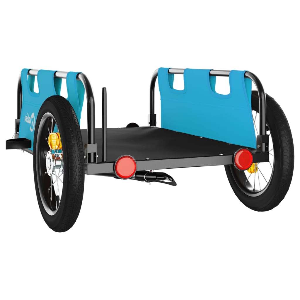 Bike Trailer Blue Oxford Fabric and Iron